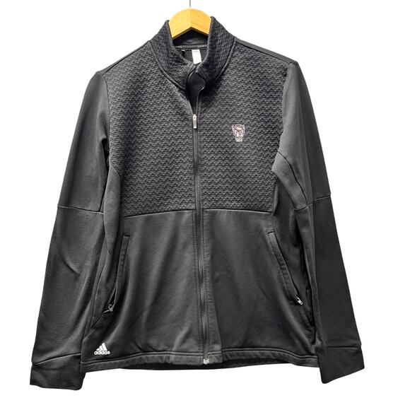 NC State Wolfpack Jacket Womens Large Black Full Zip adidas Primegreen COLD.RDY - Picture 1 of 11